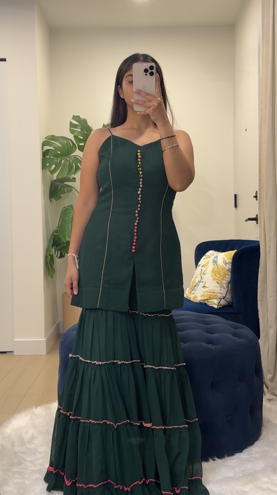 Emerald Green Sharara Suit Set view 3