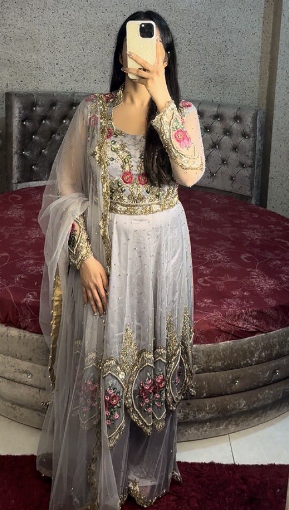 Mira Grey Floral Suit Set — Suit Set rental in Surrey, BC